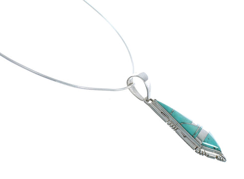 Southwest Turquoise Inlay Sterling Silver Snake Chain Necklace Set JX129201
